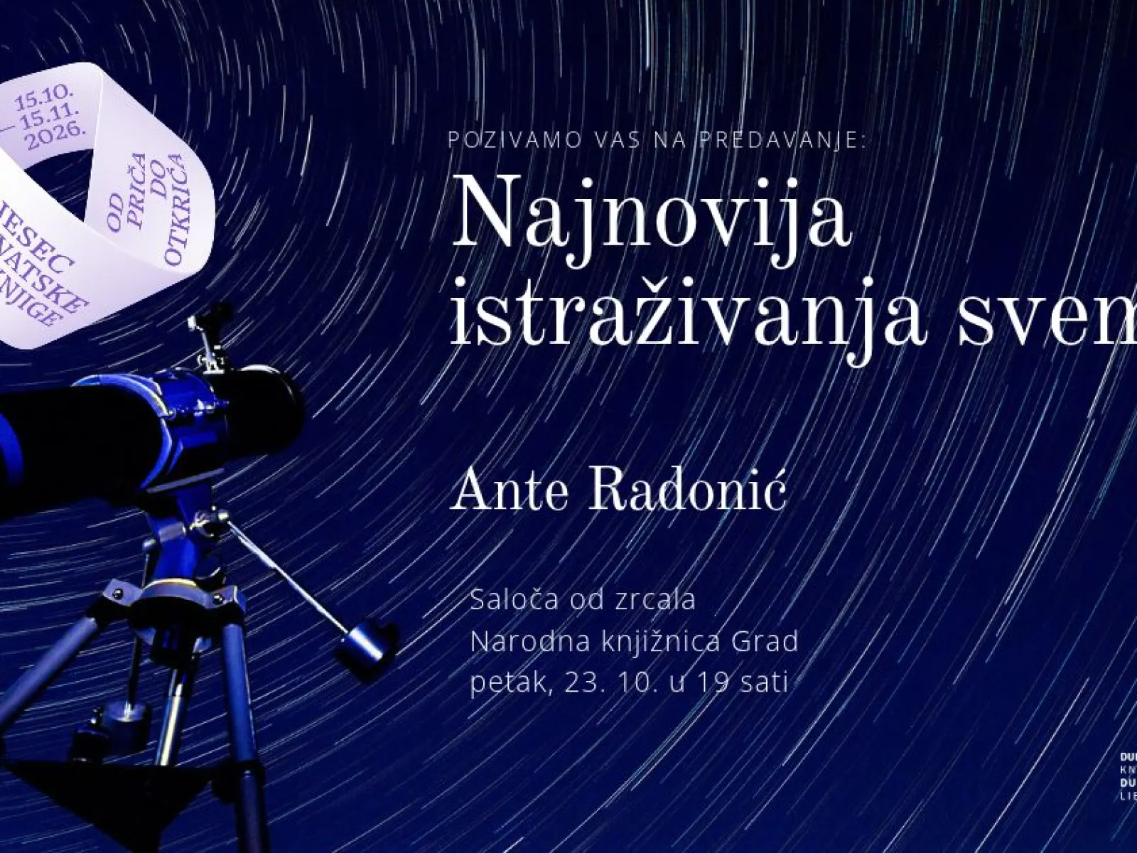 MHK: Predavanje „Najnovija istraživanja svemira“ Ante Radonića