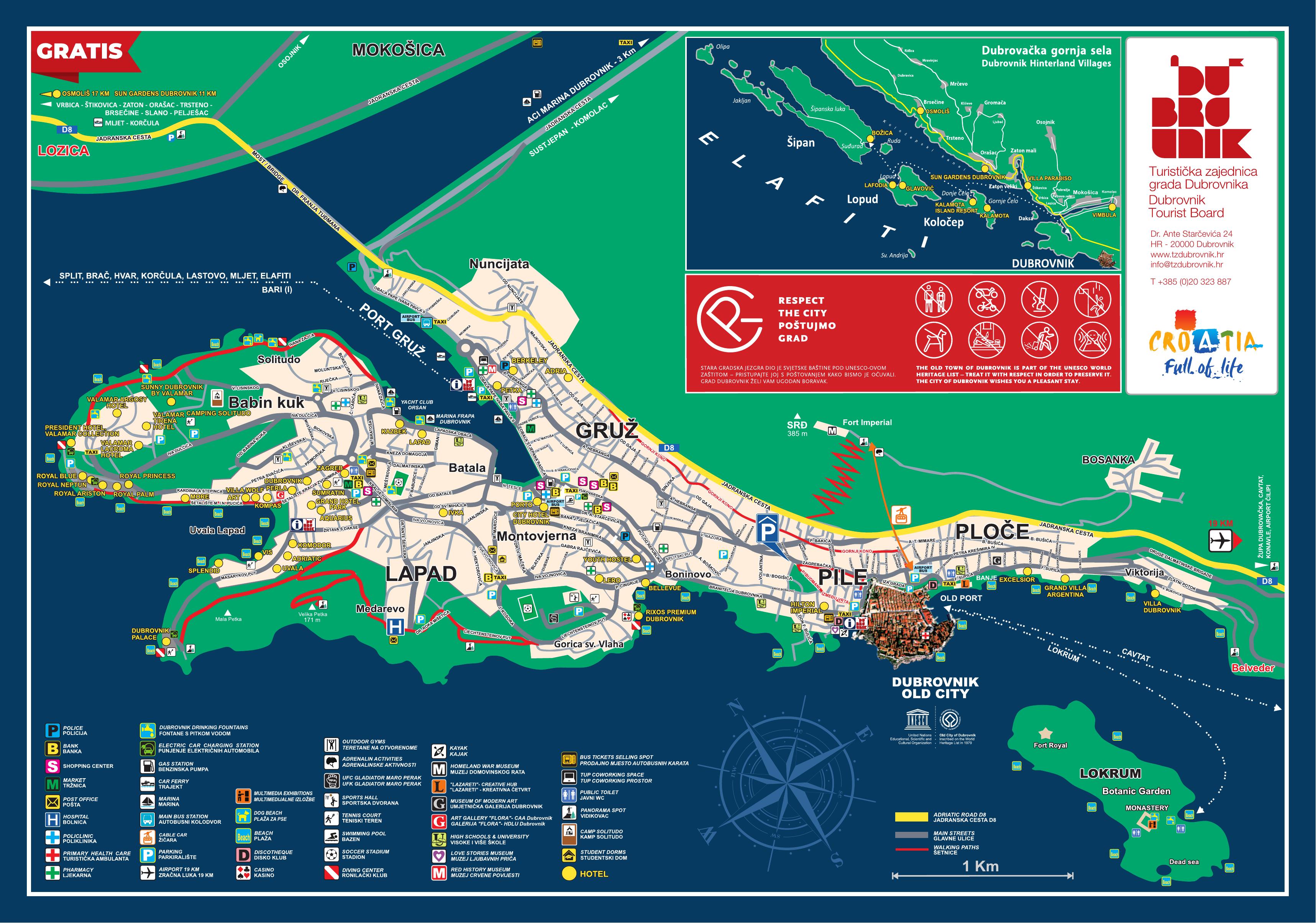 Dubrovnik City map