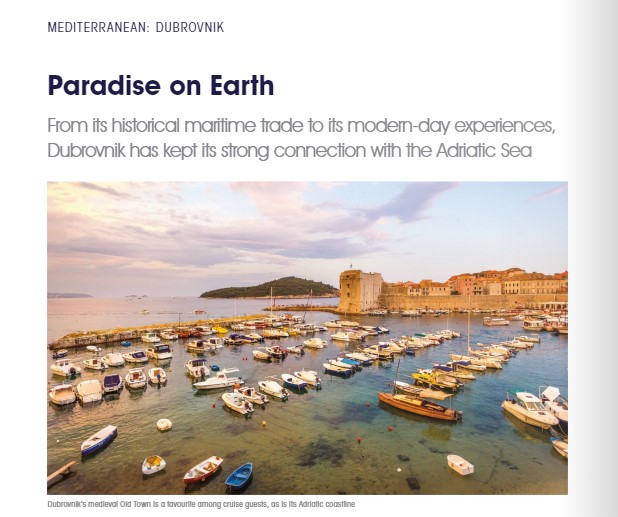 Dubrovnik predstavljen za sljedeću sezonu kružnih putovanja u magazinu Cruise & Ferry Itinerary Planning 2023