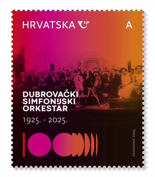 Hrvatska pošta izdala je prigodnu marku povodom 100. obljetnice Dubrovačkog simfonijskog orkestra.