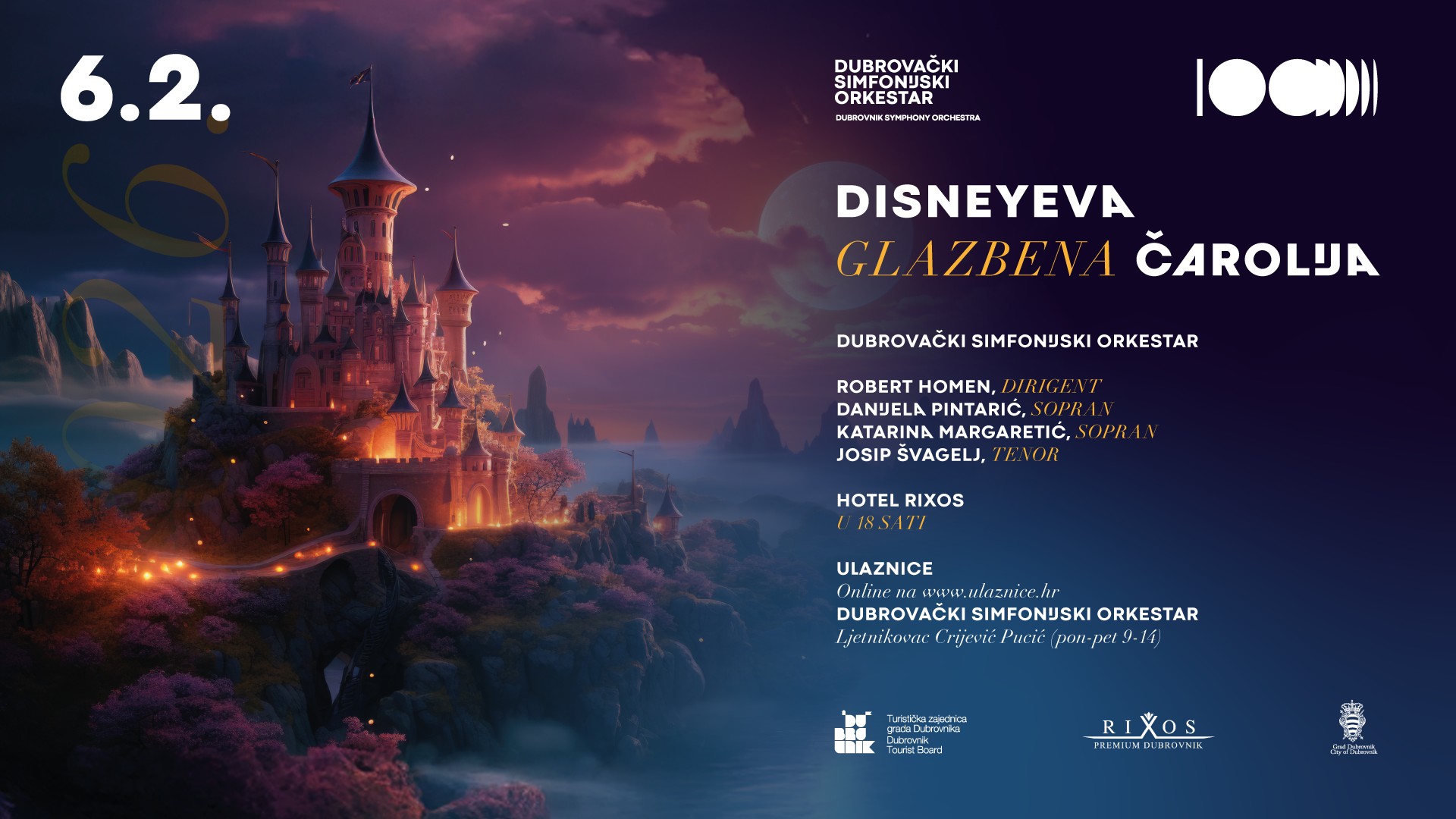 Simfonijsko putovanje kroz omiljene Disneyeve klasike u izvedbi Dubrovačkog simfonijskog orkestra i gostiju.