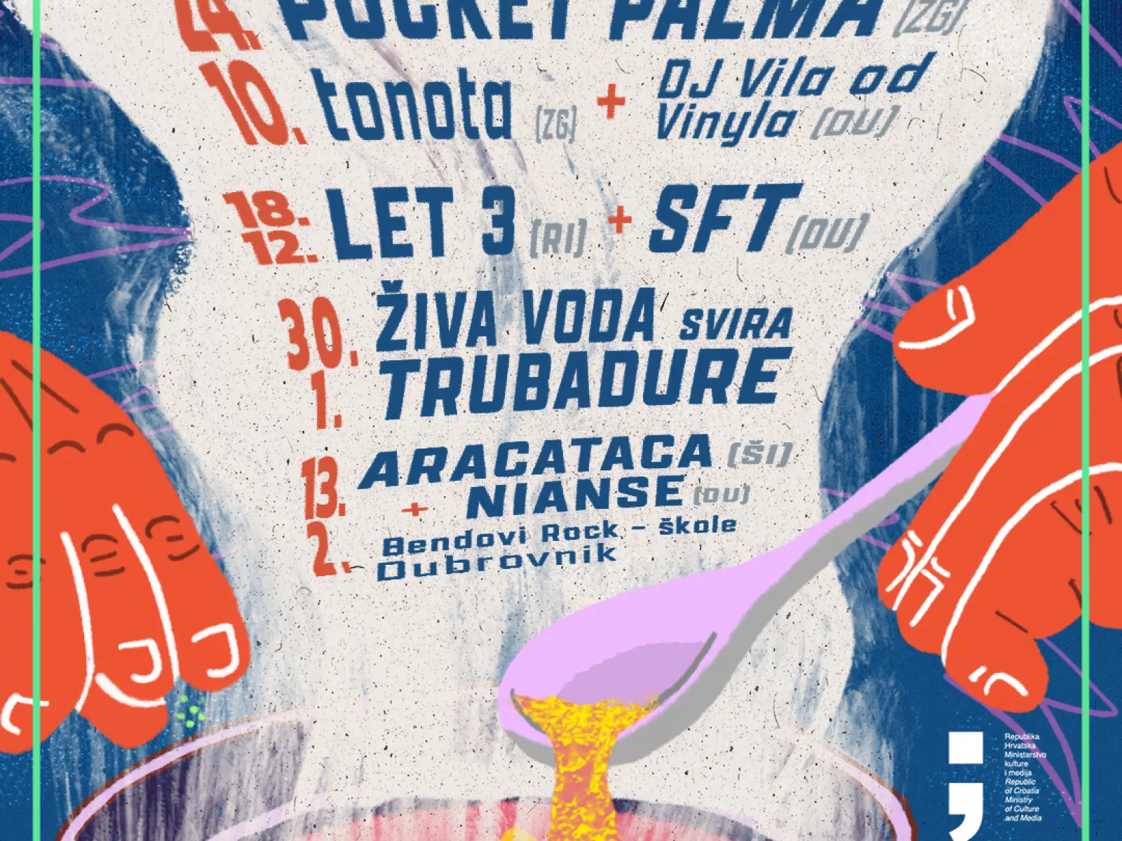 Koncert; AJMO #3: ARACATACA & NIANSE + mladi dubrovački bendovi